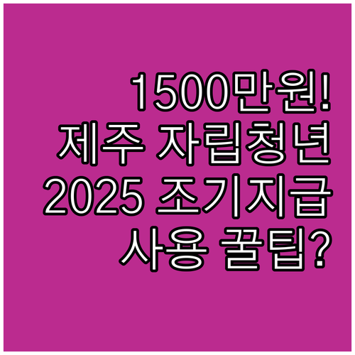 1500만원 정착금 2025 제주 자..