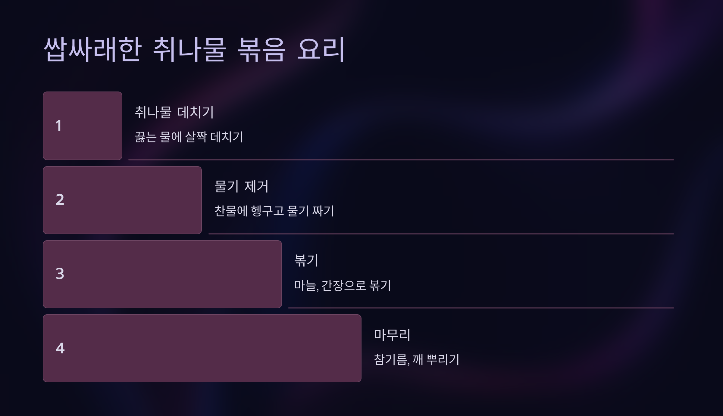 쌉싸래한 취나물 볶음 요리