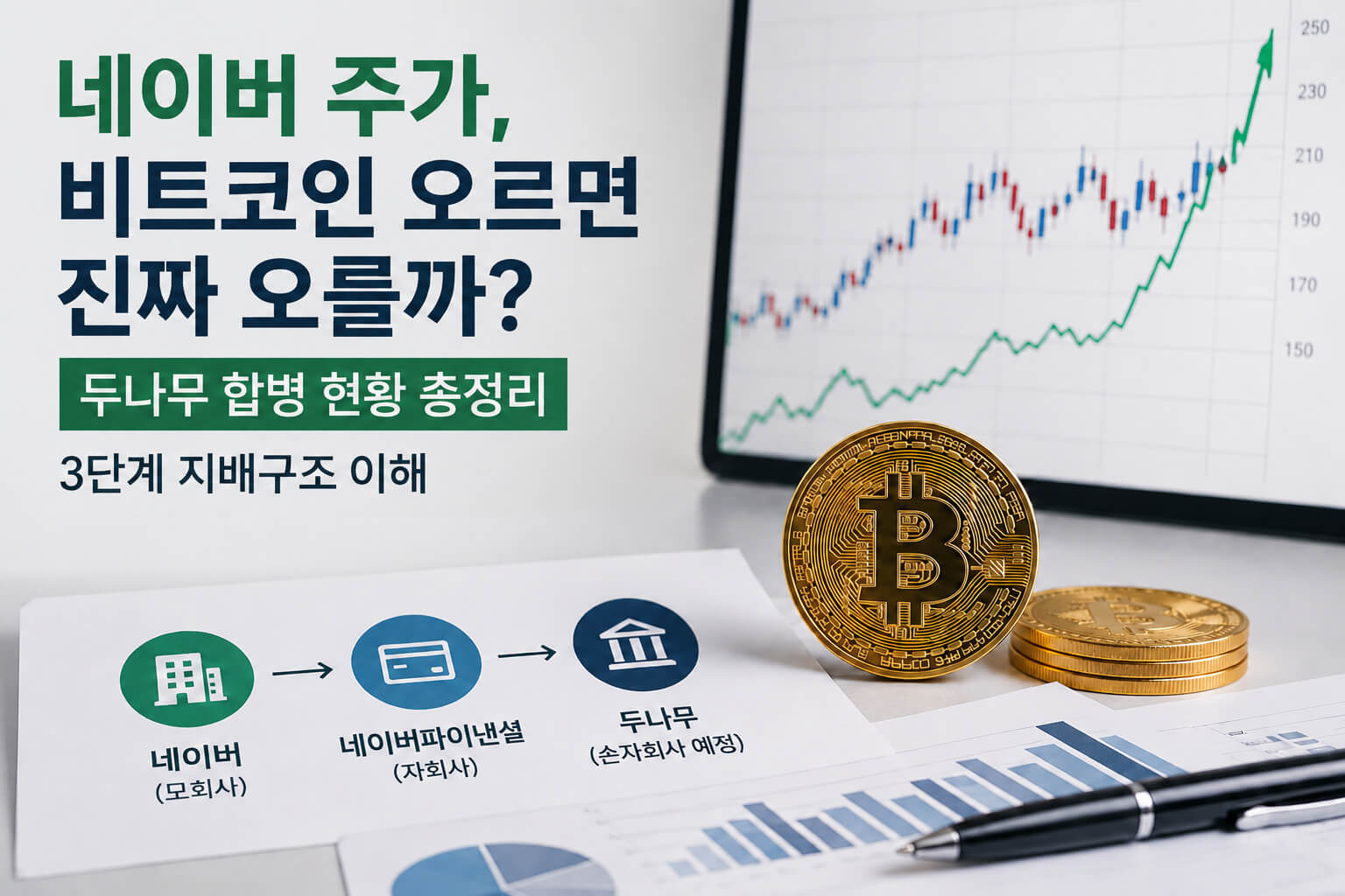 네이버 주가, 비트코인 오르면 진짜 오를까? 두나무 합병 현황