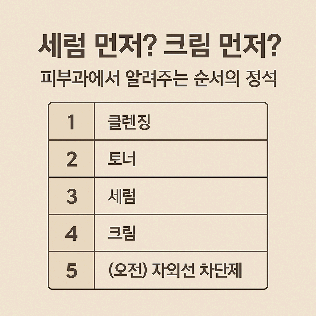 세럼 먼저? 크림 먼저? 피부과에서 알려주는 순서의 정석