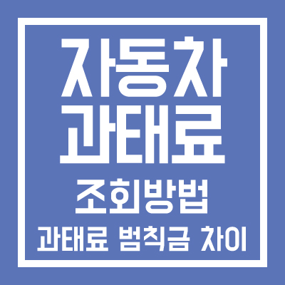 자동차 과태료 조회방법 과태료 범칙금 차이