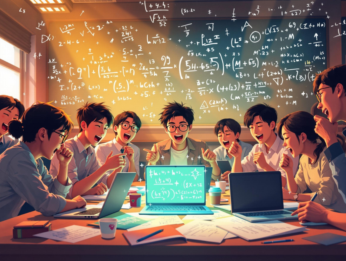 수능 D-100 체크하는 고등학생들