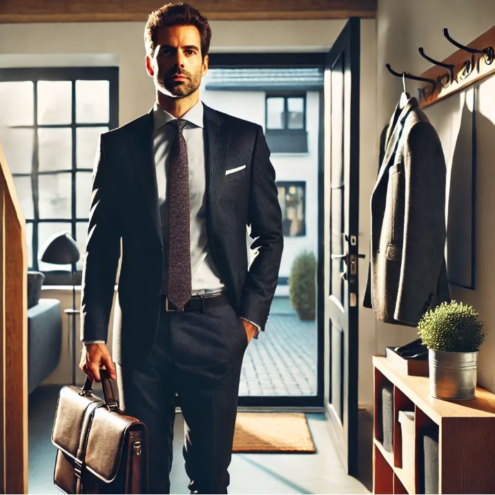 40대 가장의 출근하는 모습