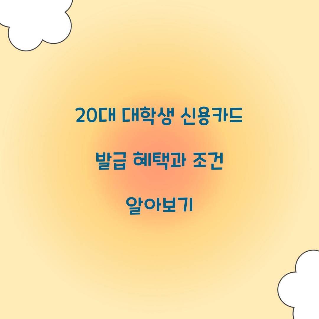20대 대학생 신용카드 발급