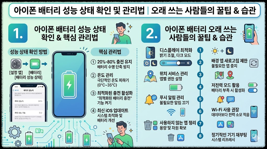 아이폰 배터리 성능 상태 확인 및 관리법, 오래 쓰는 사람들의 습관