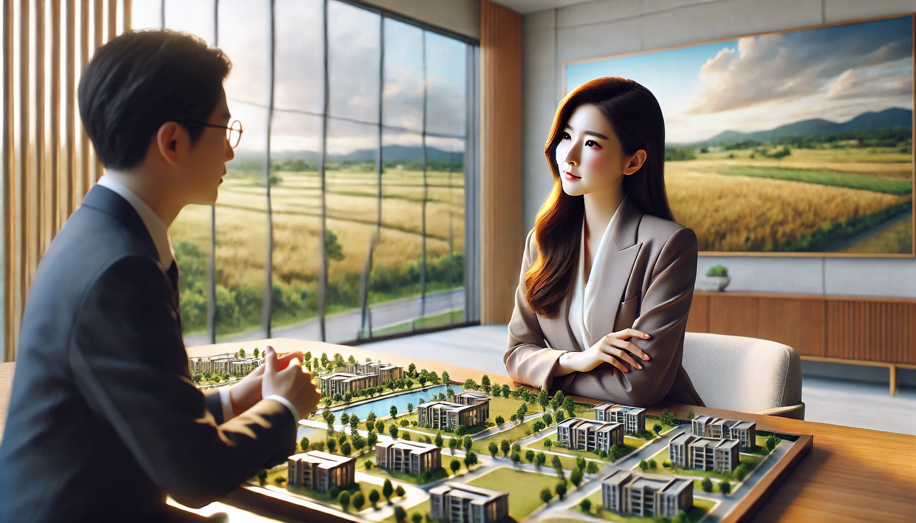 농지매매계약 확인 사항 상담하는 이미지