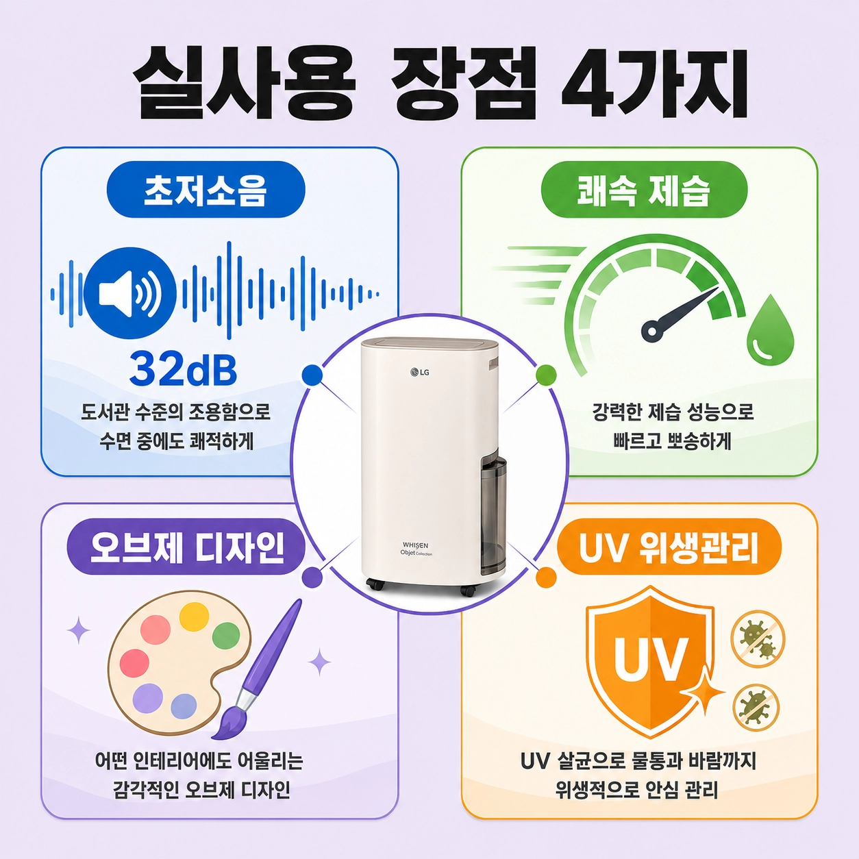 LG 오브제컬렉션 제습기 실사용 장점 4가지 정리 카드