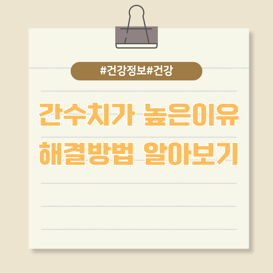 간수치가 높은 이유와 해결방법