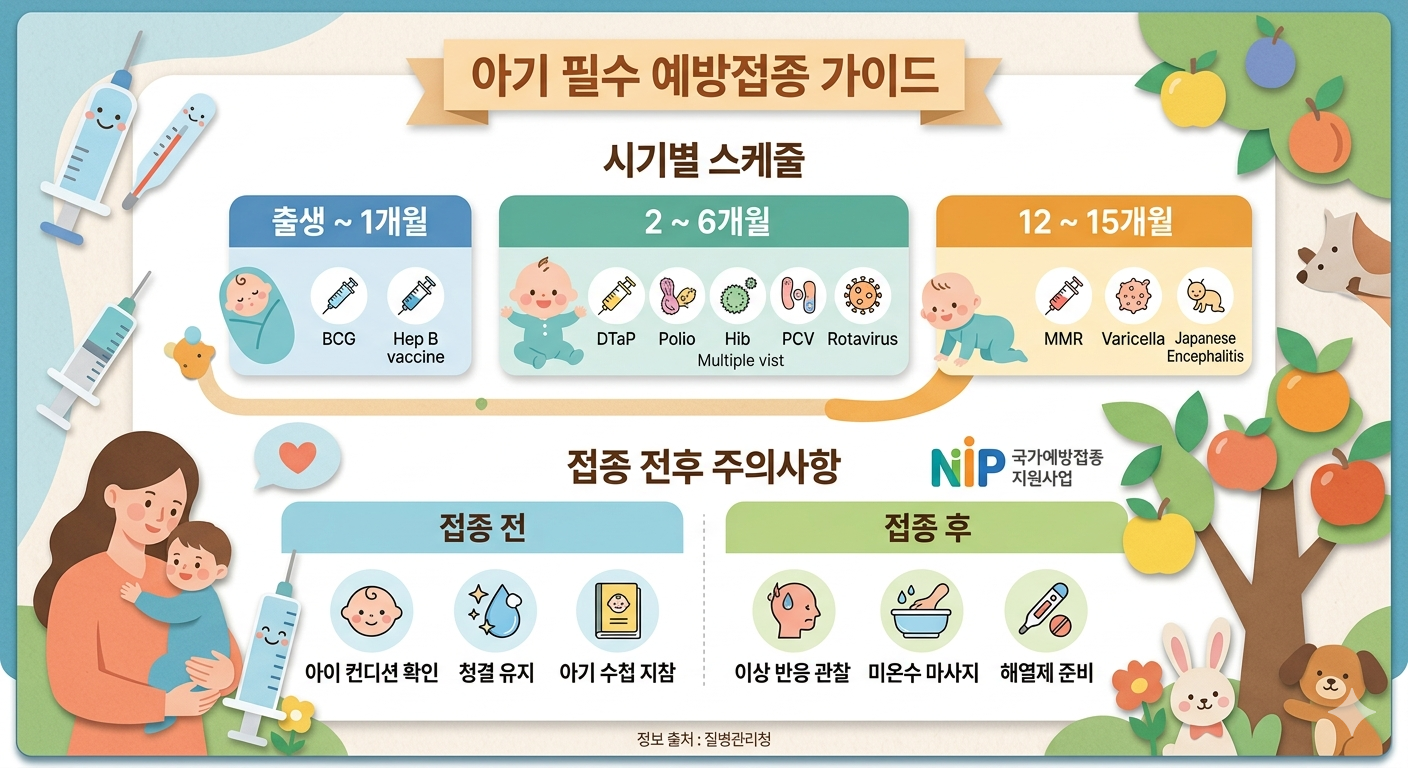 영유아 필수 예방접종 스케줄 및 주의사항 총정리 가이드