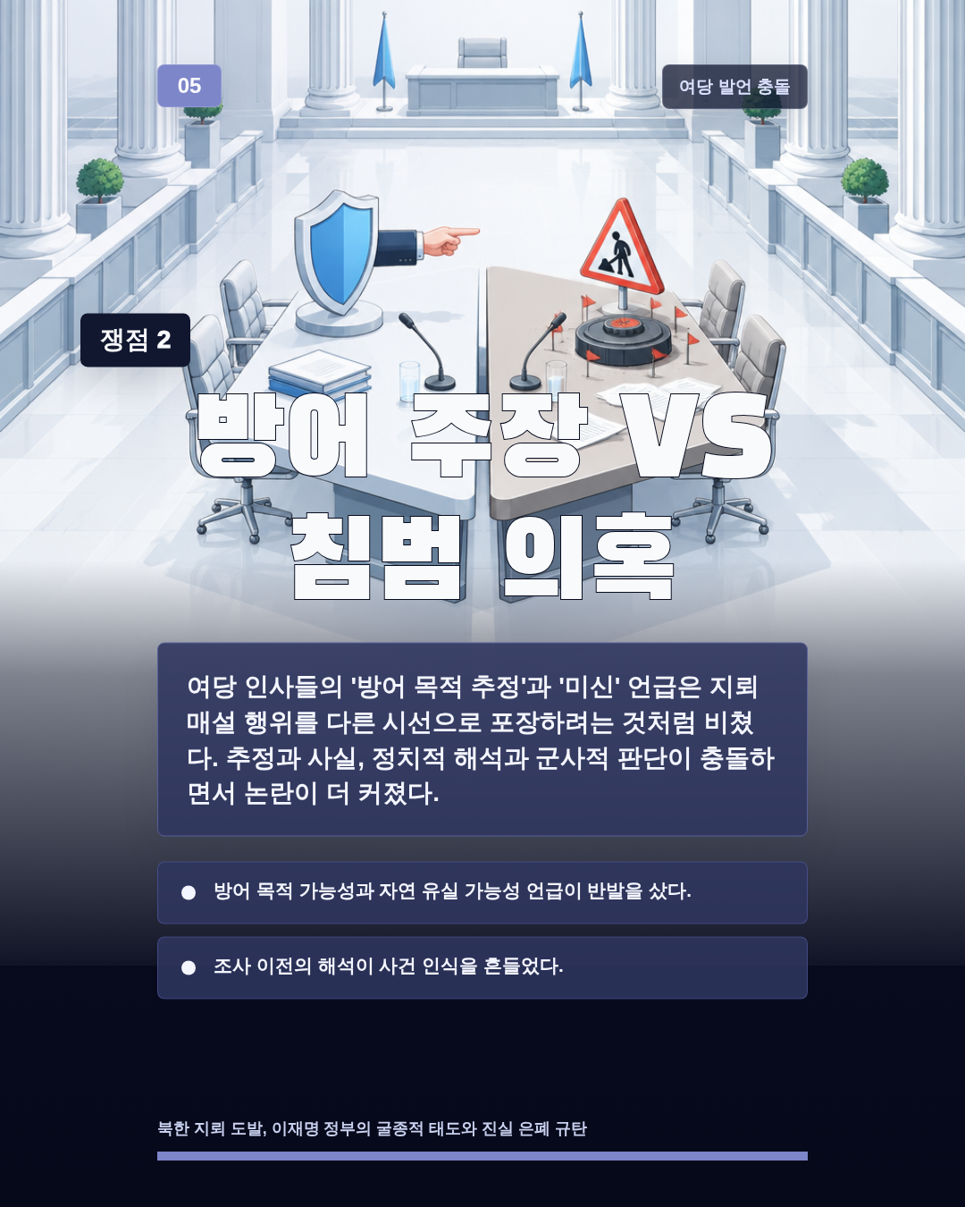 방어 주장 VS 침범 의혹