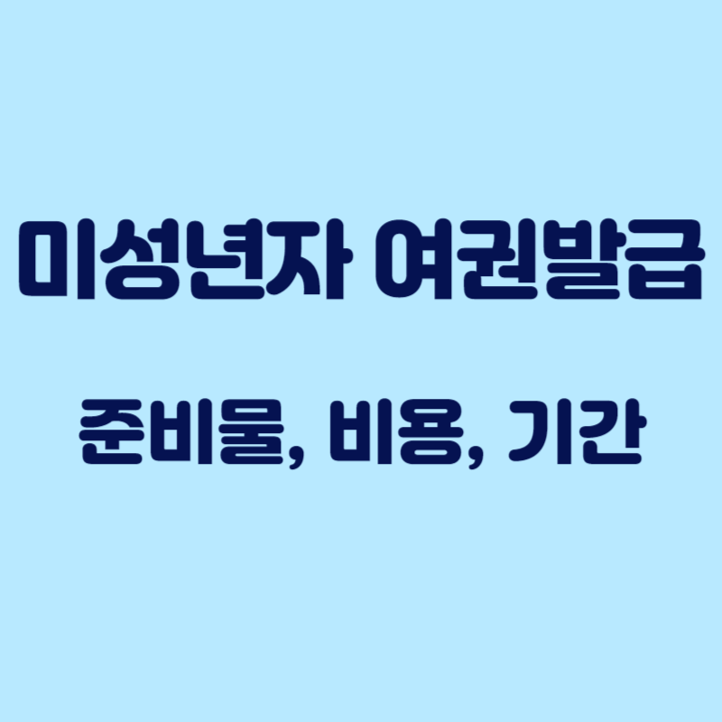 미성년자 여권발급