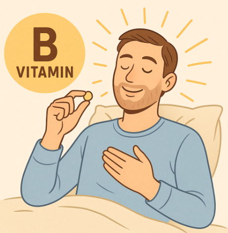 비타민 B 섭취를 통해 피로회복이 되는 모습