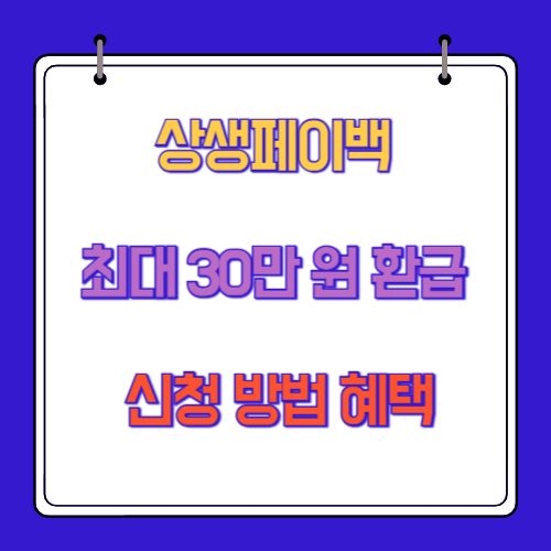 상생페이백 최대 30만 원 환급 신청 방법 혜택