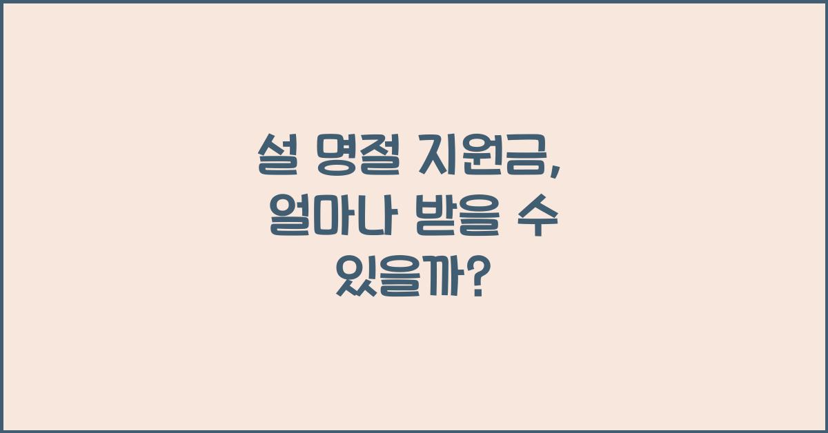 설 명절 지원금