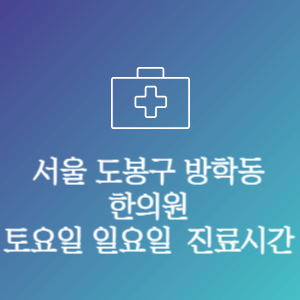 서울 도봉구 방학동 한의원 주말 토요일 일요일 문여는 병원 진료시간