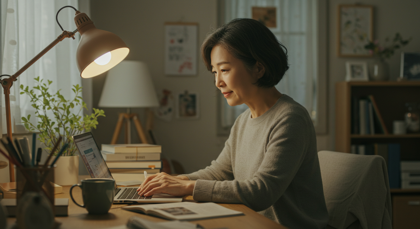 집에서 블로그로 수익활동 중인 모습