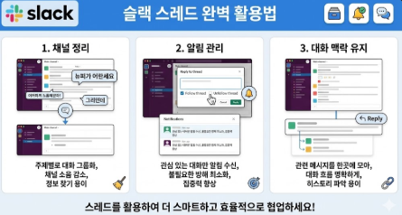 슬랙 스레드 완벽 활용법 (채널 정리, 알림 관리, 대화 맥락 유지) 이미지
