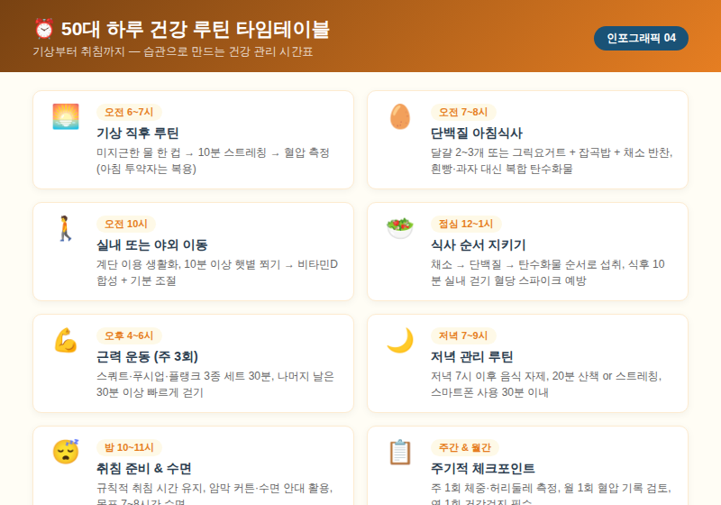 50대 하루 건강 루틴 시간표