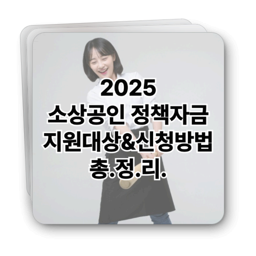 2025 소상공인 정책자금 - 지원대상과 신청방법 총정리