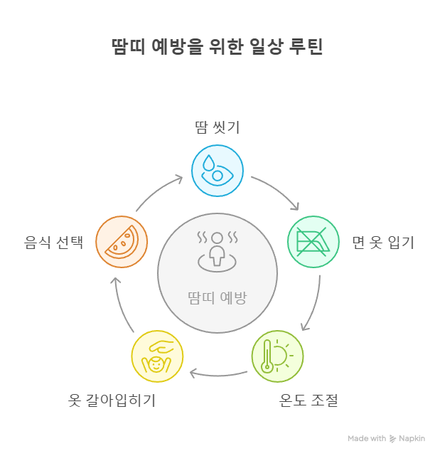 땀띠 예방 관리 루틴