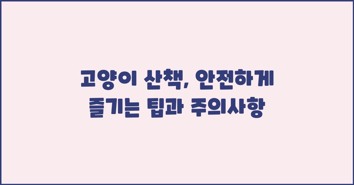 고양이 산책