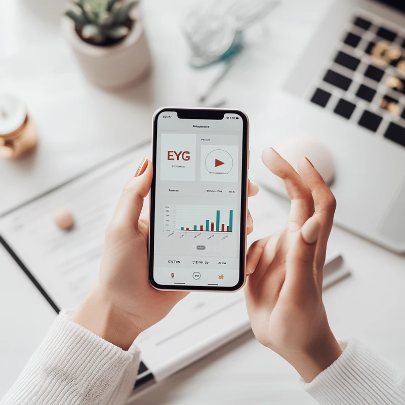 스마트폰으로 연금 ETF 나스닥100 투자 앱을 사용하는 손. 모바일 자산관리, ETF 투자 방법, 나스닥100 자동매수, 스마트 투자 전략, 앱 사용법까지 핵심 키워드와 함께 초보 투자자에게 실질적인 연금 투자 노하우 제공.