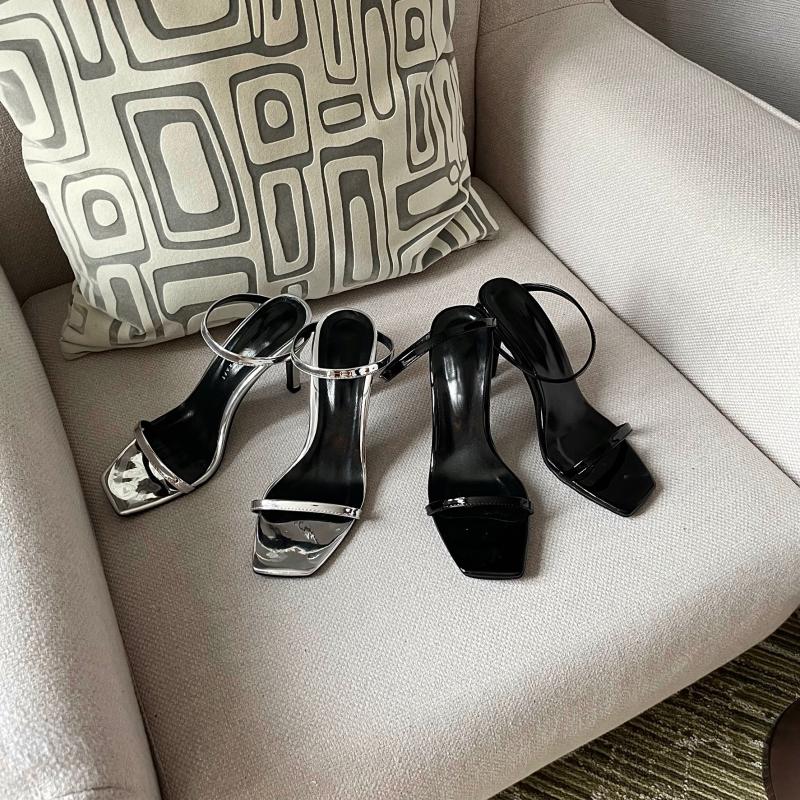 섹시 스퀘어 투 스트랩 힐 9.5 cm (3col)