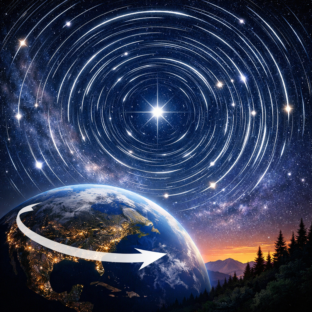 왜 밤하늘의 별은 일정한 패턴으로 움직일까? 지구 자전과 별의 일주운동 완전 이해