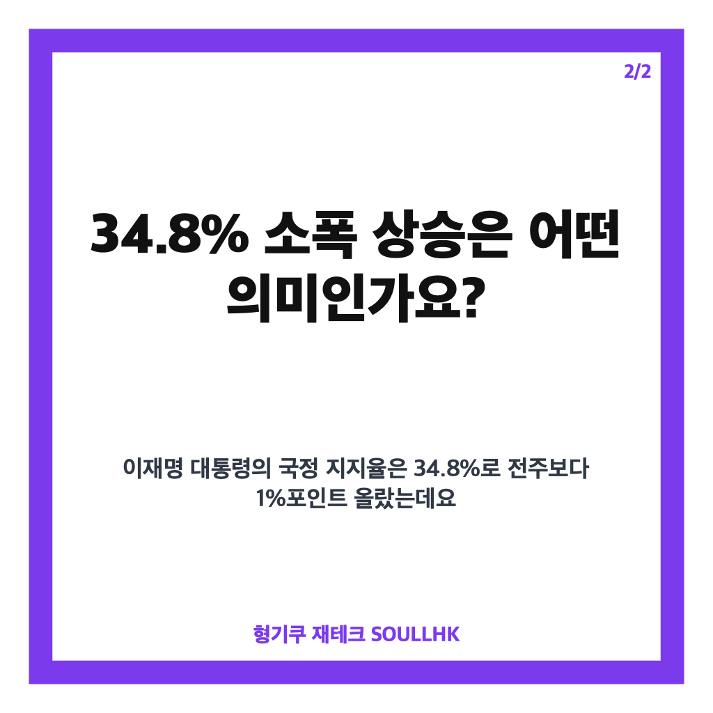 대통령 지지율 반등, 34.8% 소폭 상승 배경과 향후 변수 정리 카드뉴스 3