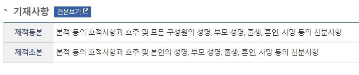 제적등본과 제적초본의 차이 설명
