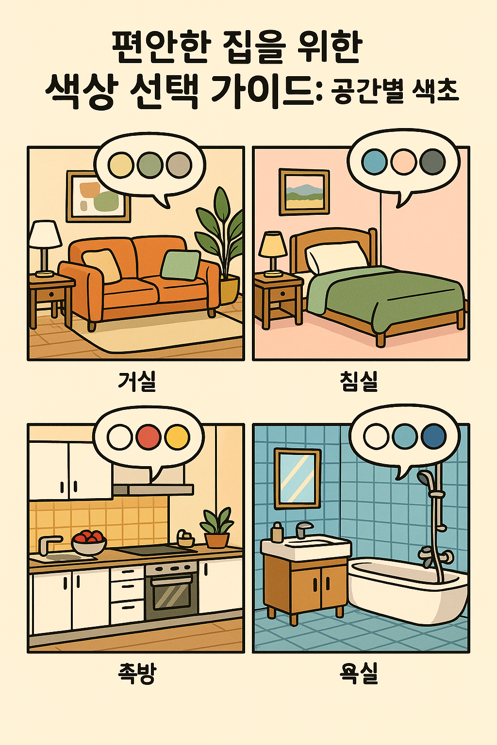 편안한 집을 위한 색상 선택 가이드