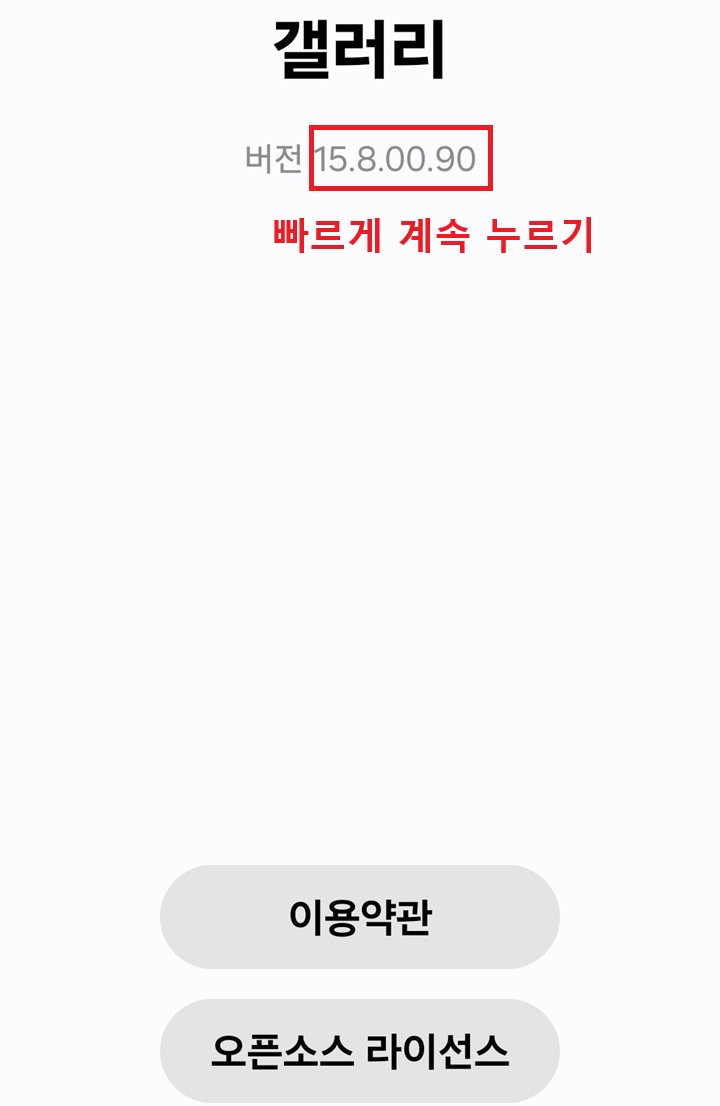 화면 상단에 버전 보임