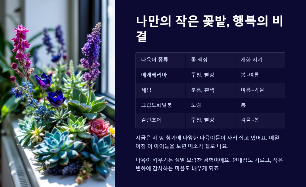 다육이 꽃 피우는 비결 공개