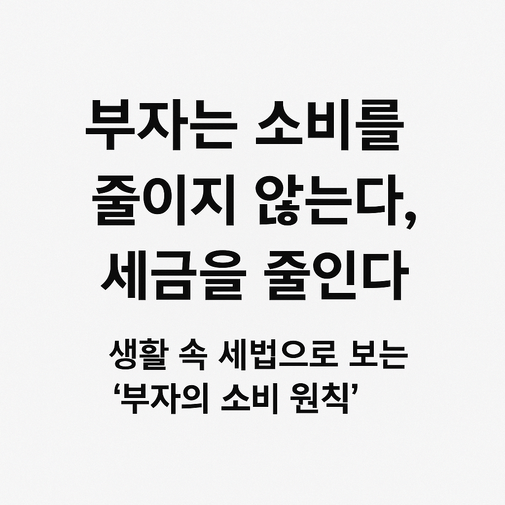 부자는 소비를 줄이지 않고 세금을 줄인다 — 생활 속 세법을 활용한 절세 이미지