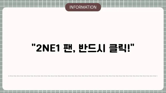 2NE1 콘서트 티켓팅 예매방법