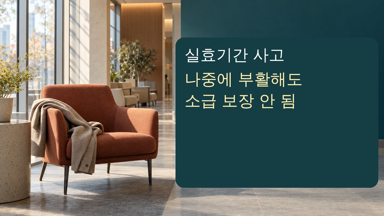 보험 실효기간에 생긴 사고는 나중에 계약을 부활해도 소급 보장되지 않는다는 핵심 안내