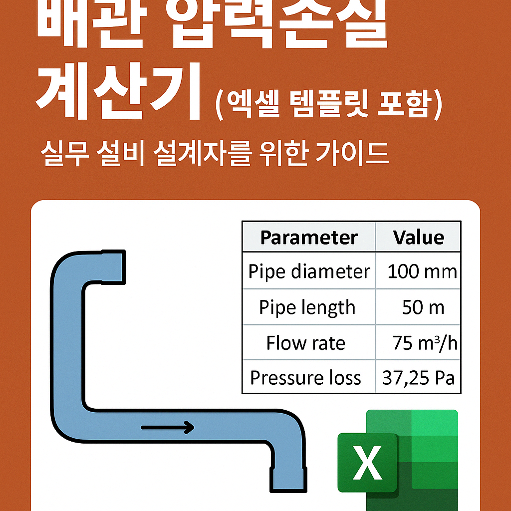 배관 압력손실 계산기 (엑셀 템플릿 포함) &ndash; 실무 설비 설계자를 위한 가이드