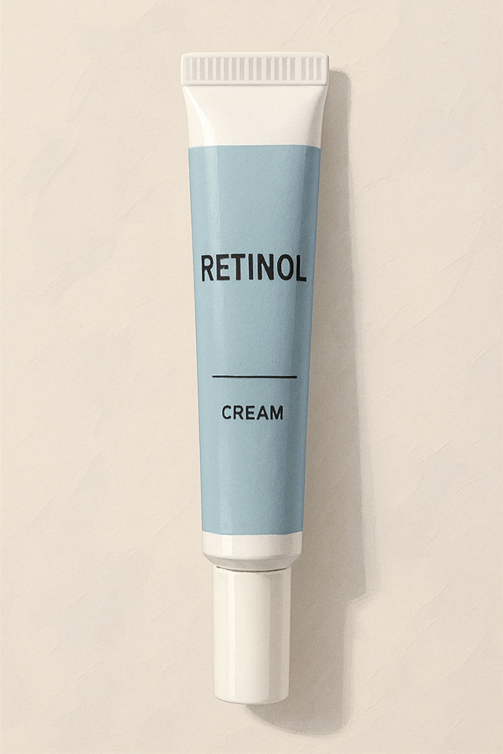 레티놀 크림 튜브 – 비피다·EGF 앰플과 함께 사용하는 저자극 안티에이징 루틴을 위한 스킨케어 제품 일러스트