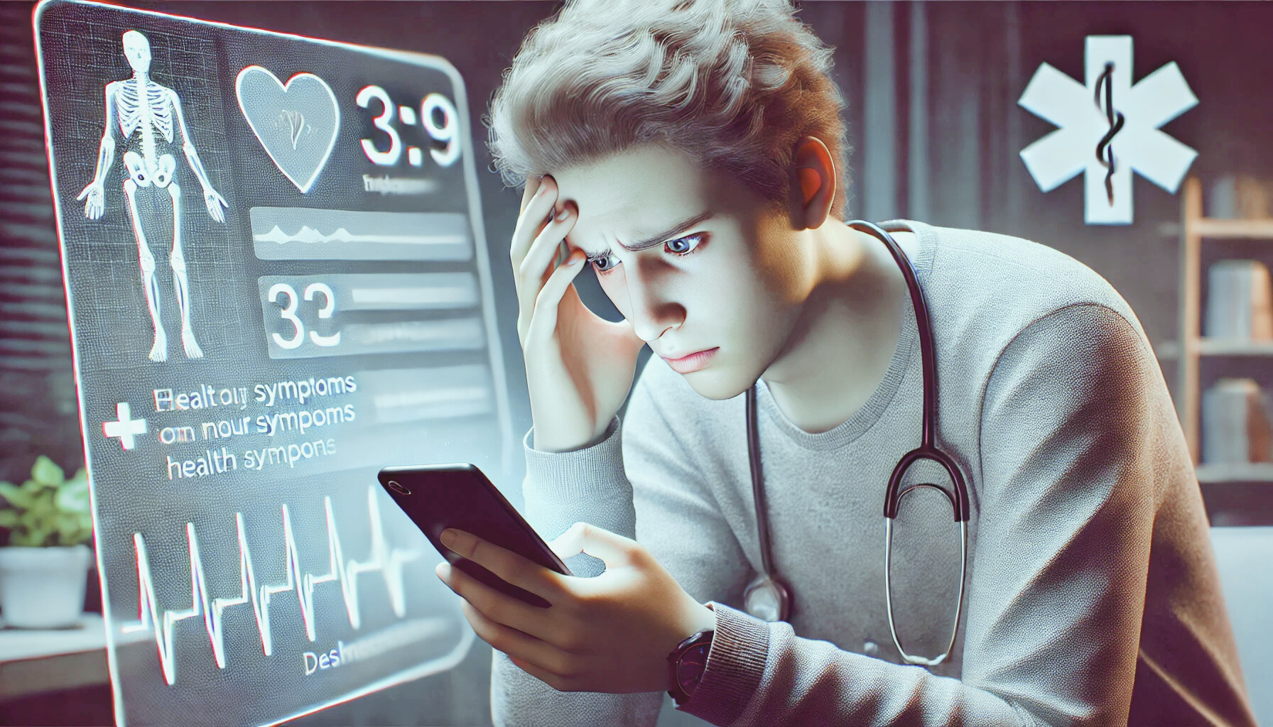 건강을 걱정하는 남성