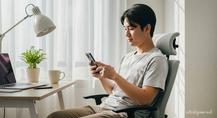 스마트폰을 사용하는 바른 자세