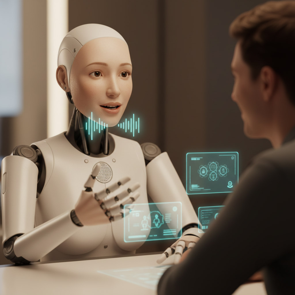 휴머노이드 얼굴-음성-몸 전체 연동 UX 설계: 시선 70%+와 200~300ms 동기화가 몰입을 만듭니다