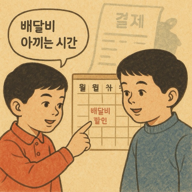 피크타임을 피해서 배달 주문하는 주인공