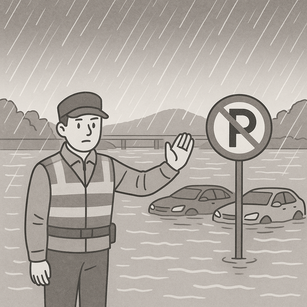 강풍과 폭우로 쓰러진 나무