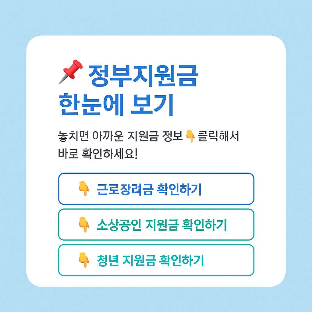 지원금 근로장려금반기신청, 소상공인상생보험