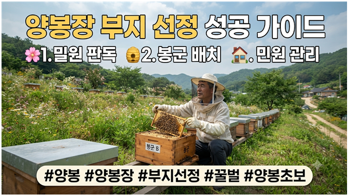 양봉장 부지 선정 (밀원 판독, 봉군 배치, 민원 관리)