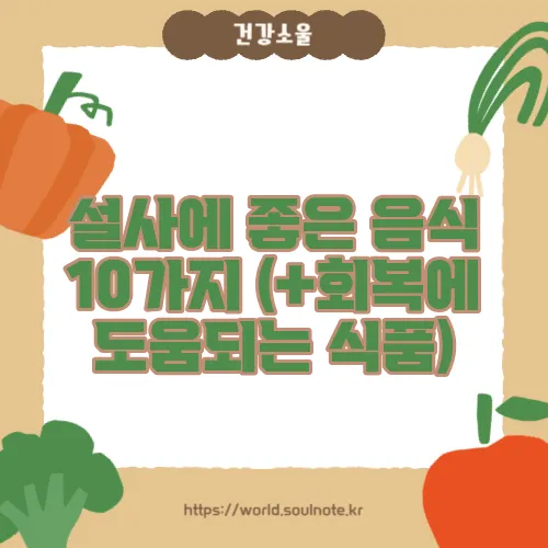 설사에 좋은 음식 10가지 (+회복에 도움되는 식품)