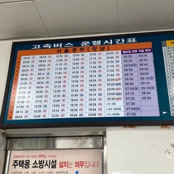 세종 터미널 시외버스 시간표 예매 요금_21