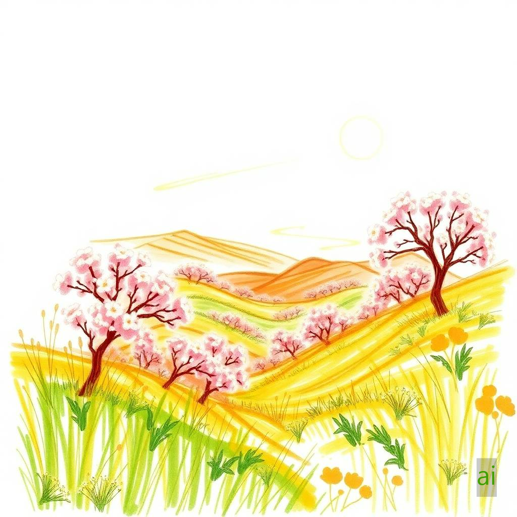 벚꽃이 핀 언덕