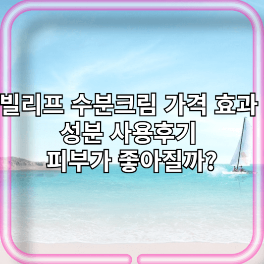 빌리프 수분크림 가격 효과 성분 사용후기 피부가 좋아질까?