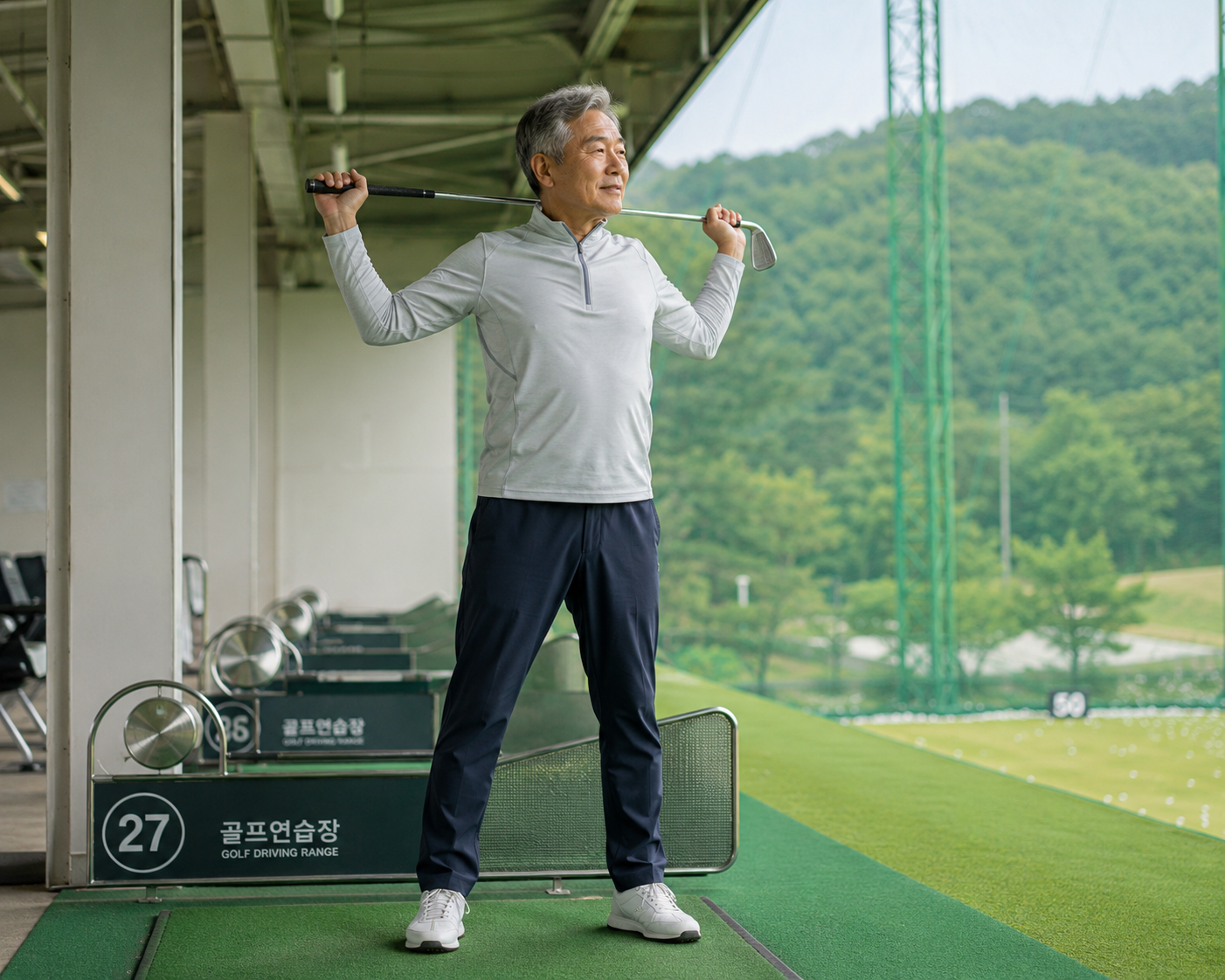 50대 골퍼의 스윙연습